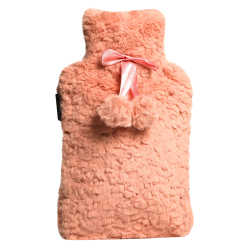 Calindoo Bouillotte à Eau Housse Pompon rose 2L