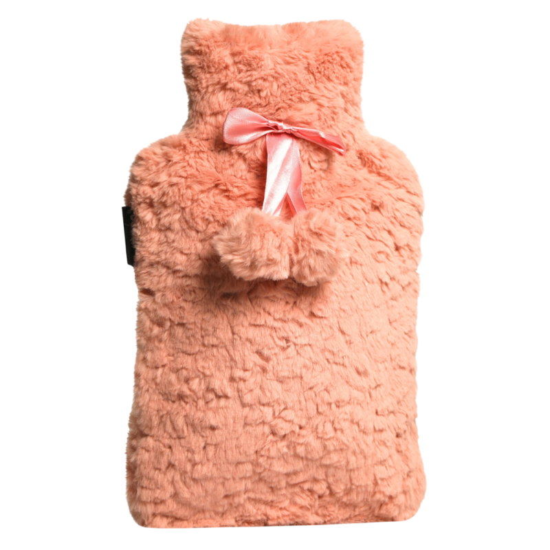 Calindoo Bouillotte à Eau Housse Pompon rose 2L