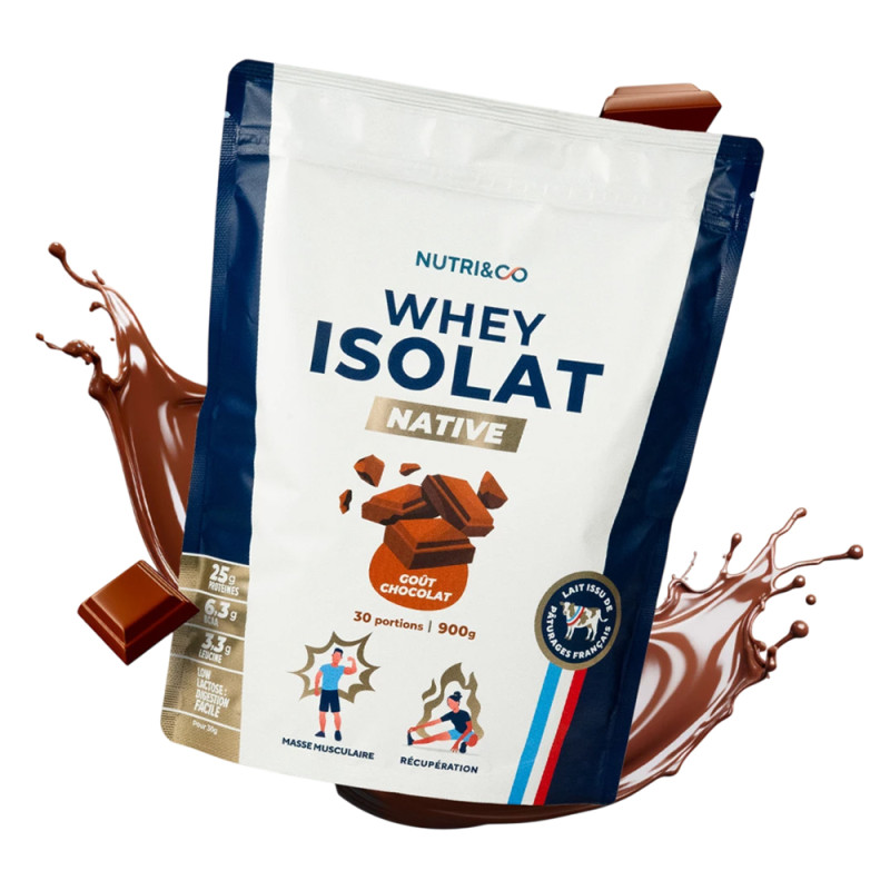 Nutri&Co Whey Isolate Native goût chocolat 900gr