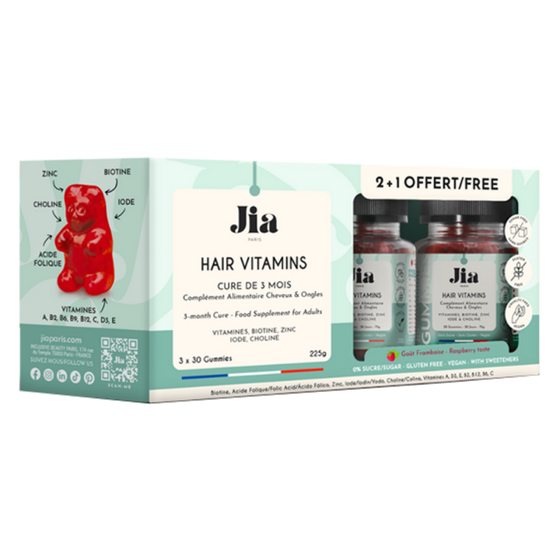 JIA Hair Vitamins Cure de 3 mois - 3 x 30 gummies