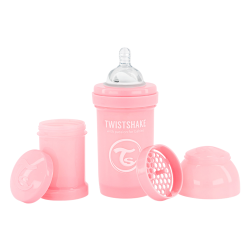 Twistshake Biberon anti-colique 0 mois+ rose pastel 180ml