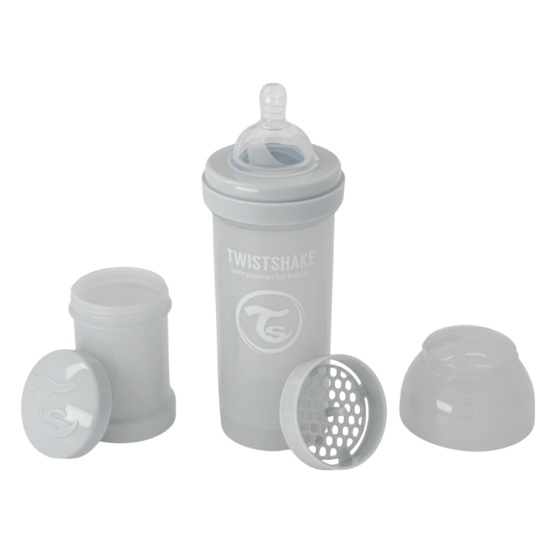 Twistshake Biberon anti-colique 2 mois+ gris clair 260ml