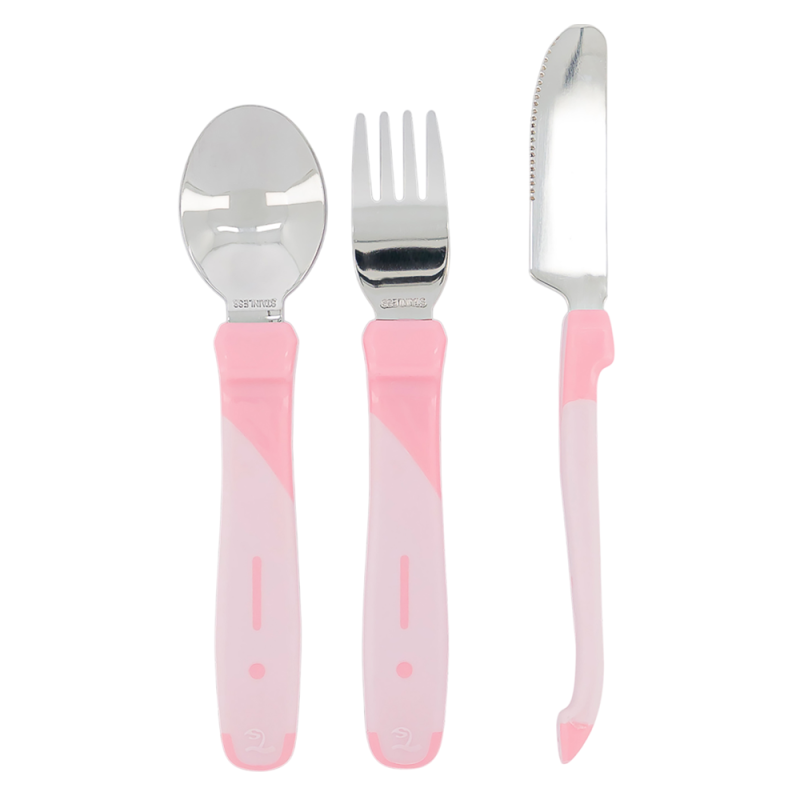 Twistshake Couverts d'apprentissage 12 mois+ rose pastel