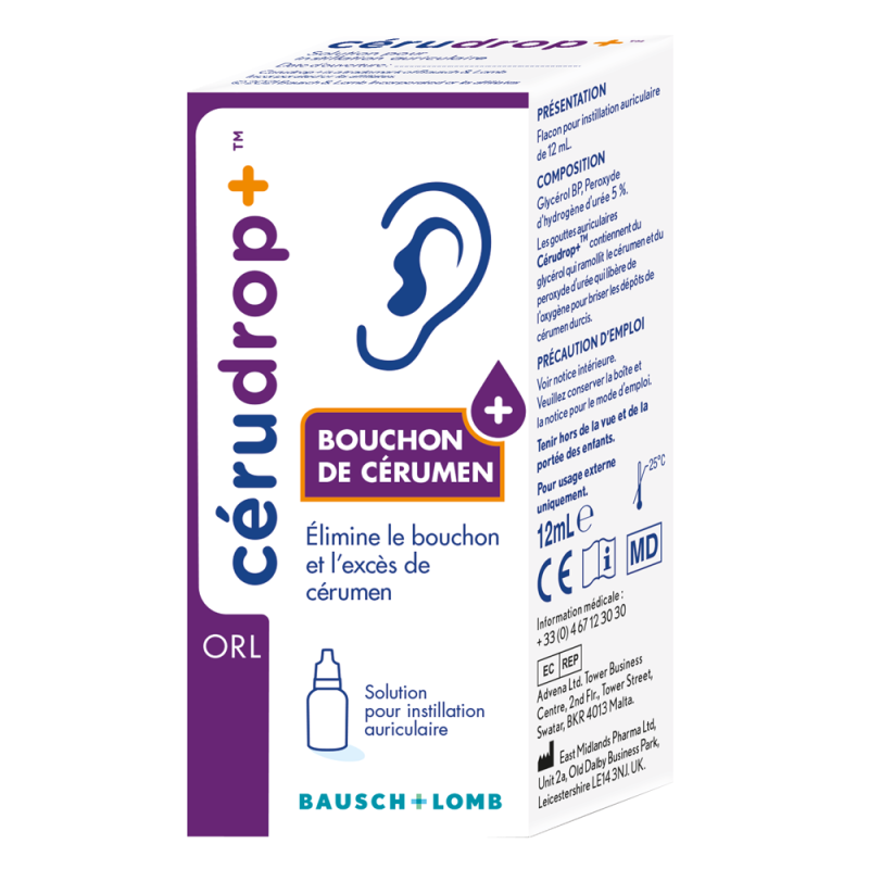 Bausch & Lomb Cérudrop bouchon de cérumen 12ml
