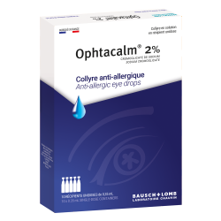 Baush + Lomb Ophtacalm 2% Collyre anti-allergique 10 unidoses de 0,35ml