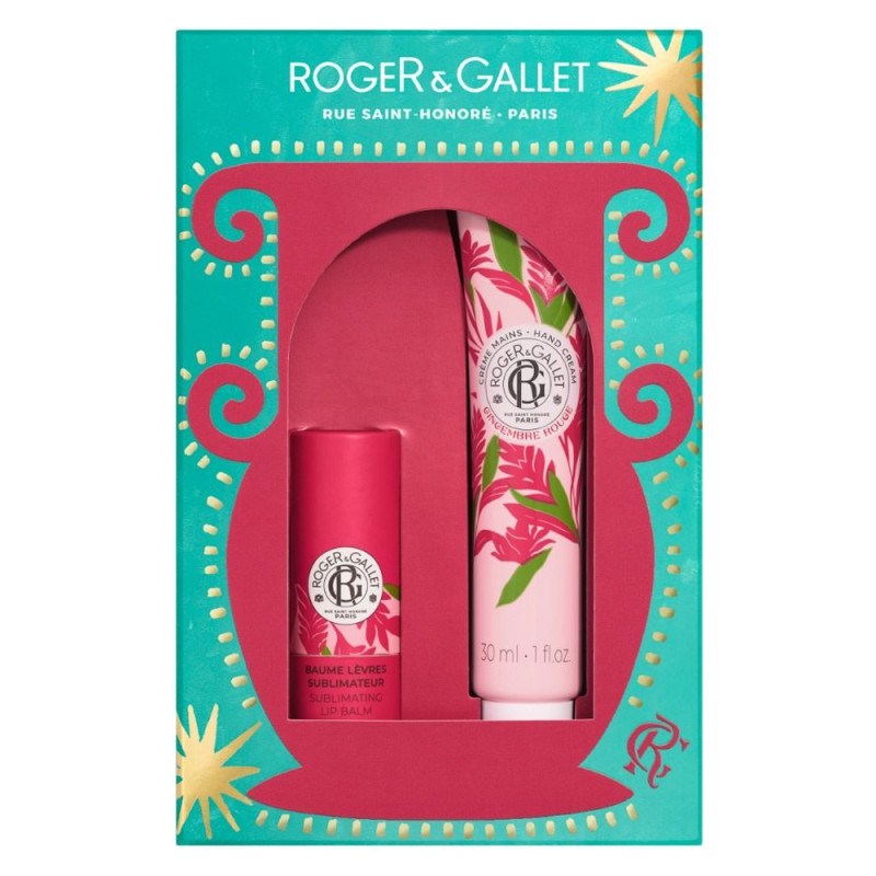 Roger & Gallet Coffret Gingembre Rouge Baume lèvres et Crème mains 30ml