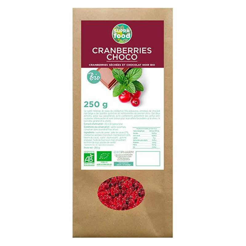 Exopharm Cranberries Choco bio 250gr