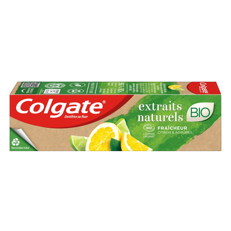 Colgate Dentifrice Extraits naturels bio citron & agrumes 75ml
