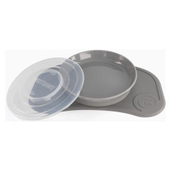 Twistshake Click-Mat Mini + Assiette 6 mois+ Gris