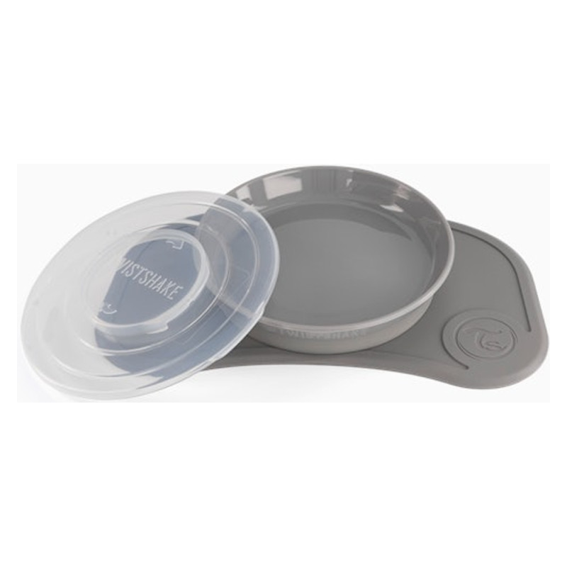 Twistshake Click-Mat Mini + Assiette 6 mois+ Gris