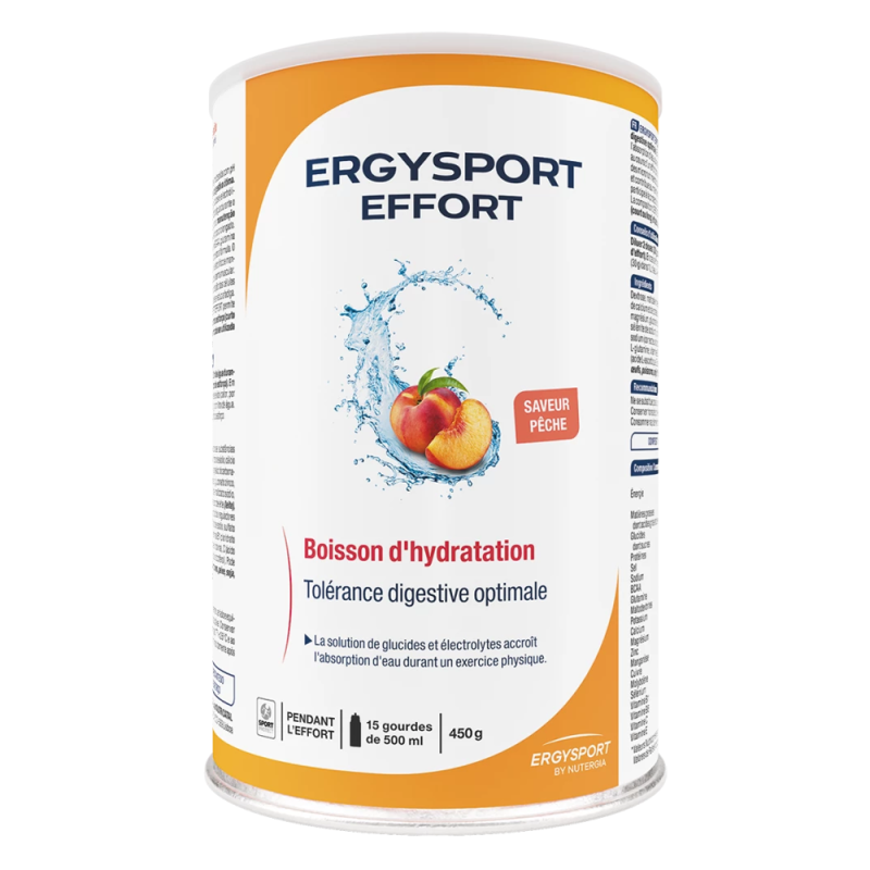Nutergia Ergysport Effort Boisson d'hydratation Pêche 450gr