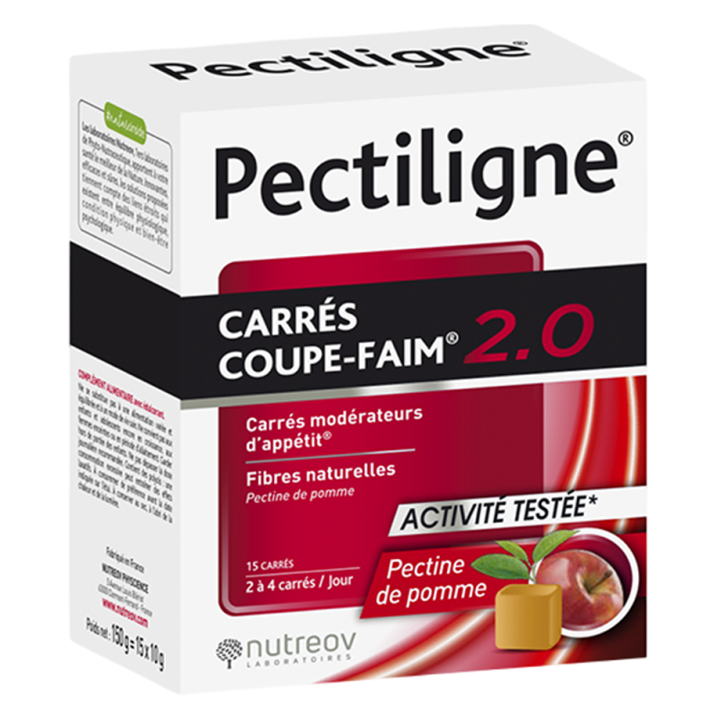 Nutreov Pectiligne Carrés Coupe-Faim 2.0 pectine de pomme 15 carrés