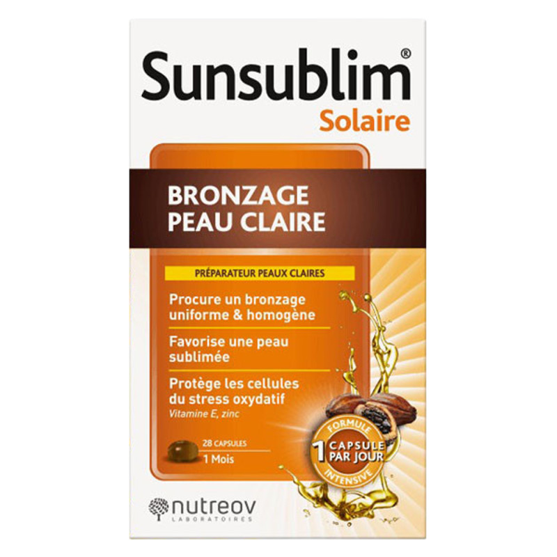 Nutreov Sunsublim Solaire Bronzage Peau claire 28 capsules