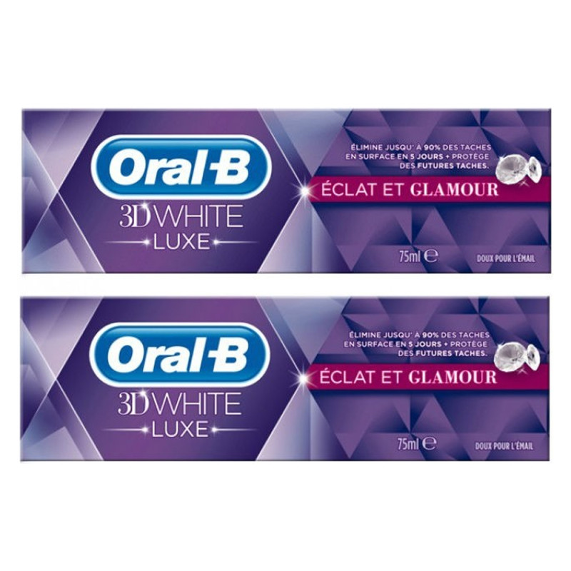 Oral-B 3D White Luxe Dentifrice éclat et glamour lot de 2x75ml