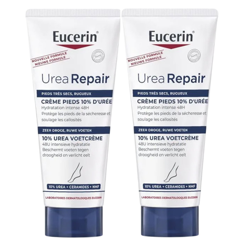 Eucerin UreaRepair Crème pieds 10% d'urée lot de 2x100ml