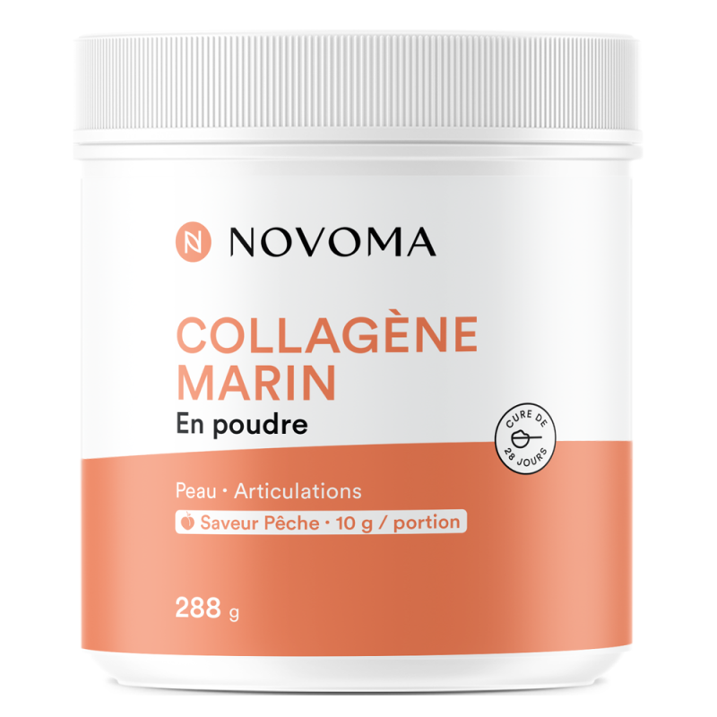 Novoma Collagène marin en poudre saveur pêche 288gr