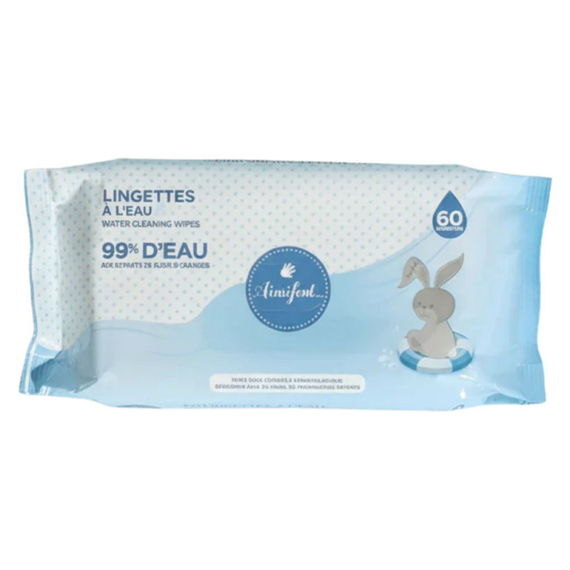 Ainsifont Lingettes à l'eau 60 pièces
