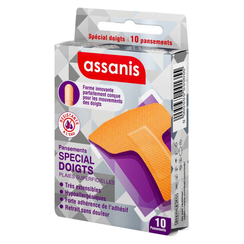 Assanis Pansements Spécial doigts 10 unités