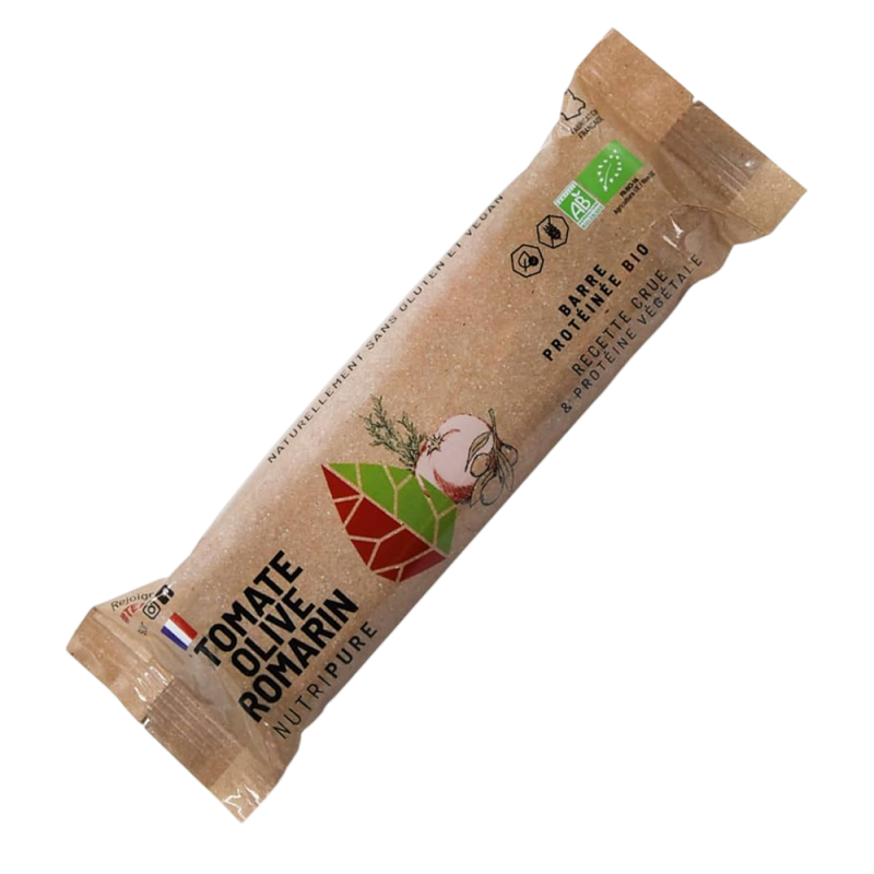 Nutripure Raw Barre Bio Barre Protéinée Tomate Olive Romarin 40gr