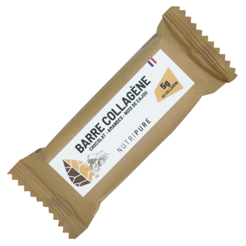 Nutripure Unitaire Barre Collagène au Chocolat - Amandes - Noix de Cajou 5gr