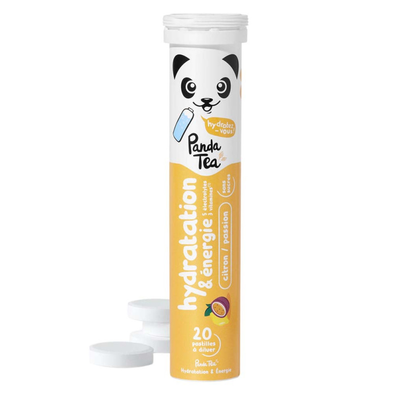 Panda Tea Hydratation & Énergie Citron passion 20 pastilles