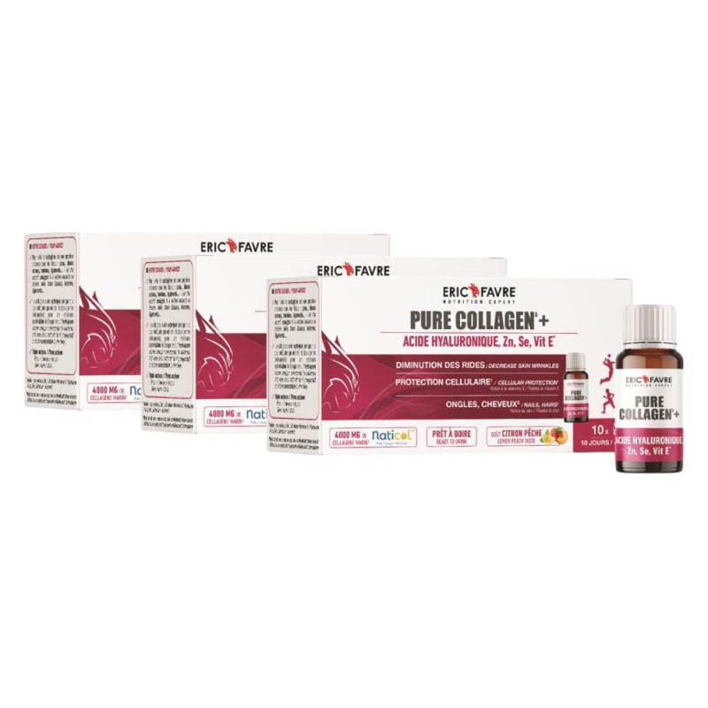 Eric Favre Collagen Pure + Offre Spéciale Pêche - Citron 3x10 shots
