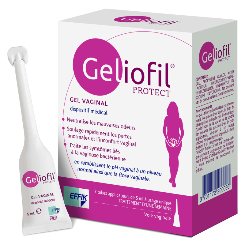 Effik Geliofil Protect Gel vaginal 7 tubes applicateurs de 5ml