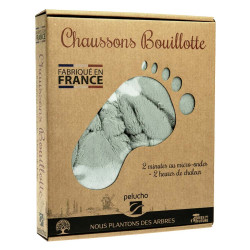 Pelucho Chaussons Bouillottes chauffants Gris