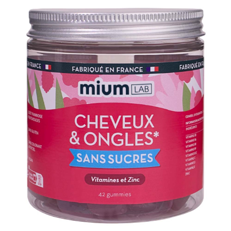 Mium Lab Cheveux et Ongles Sans sucre 42 gummies