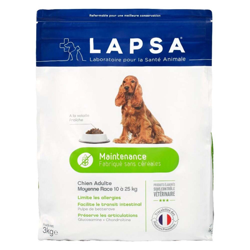 Lapsa Maintenance Chien Adulte moyenne race croquettes 12kg