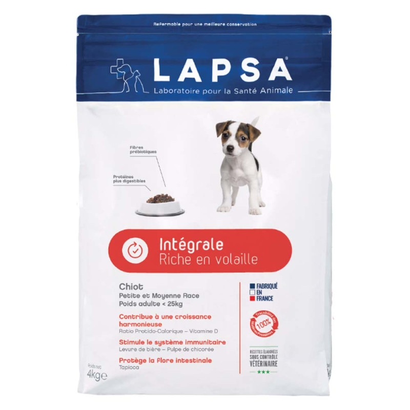 Lapsa Intégrale Chiot petite et moyenne race croquettes 4kg