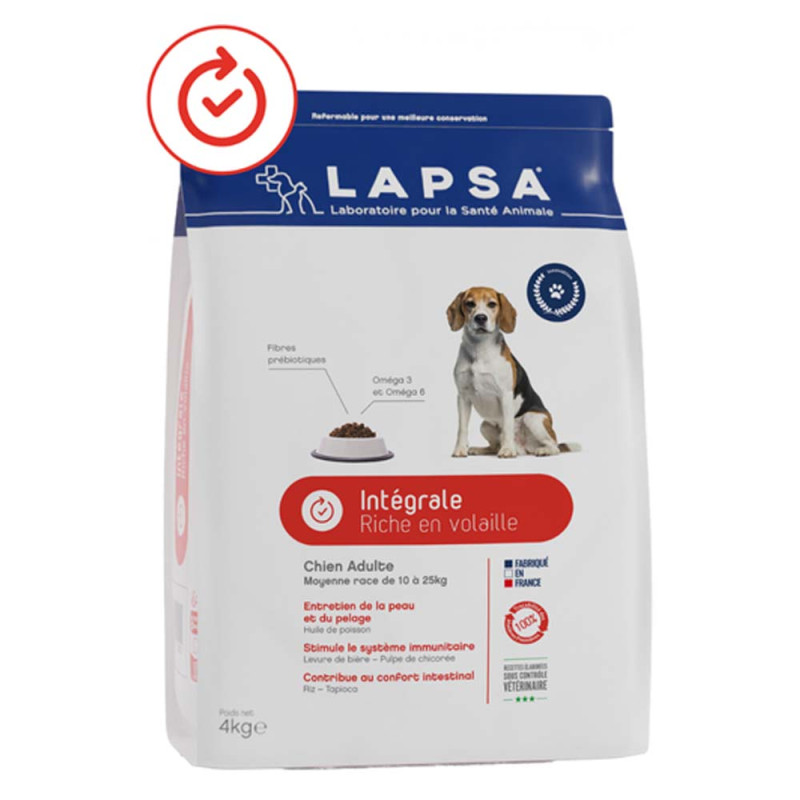 Lapsa Intégrale Chien Adulte moyenne race croquettes 4kg