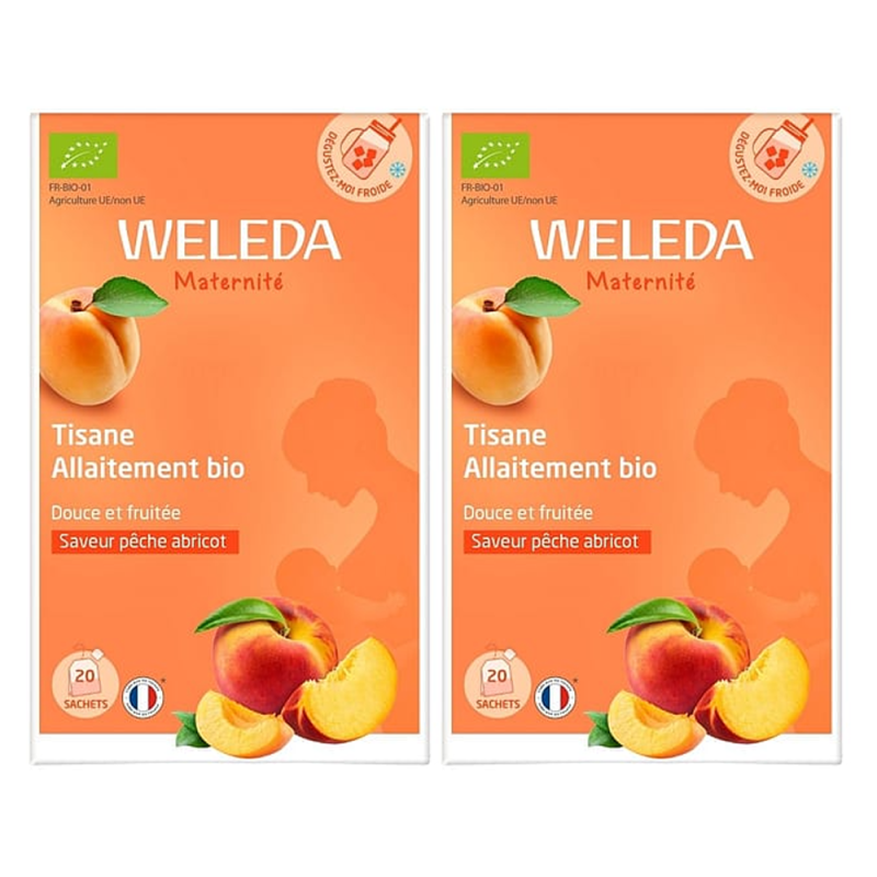 Weleda Tisane Allaitement bio saveur pêche abricot lot de 2x20 sachets