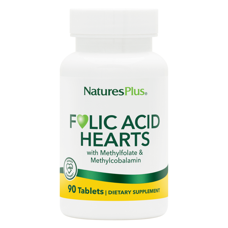 Natures Plus Folic Acid Hearts 90 comprimés
