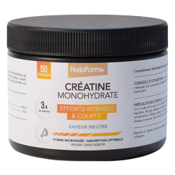 Nat & Form Créatine Monohydrate neutre 50 portions 170gr
