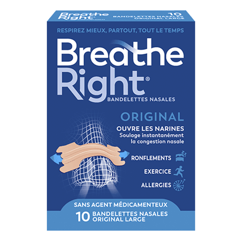 Breathe Right Bandelettes nasales Original taille large boîte de 10
