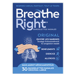 Breathe Right Bandelettes nasales Original taille large boîte de 30