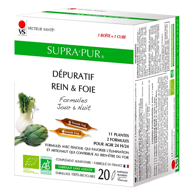 Vecteur Santé Dépuratif Rein & Foie 20 ampoules x 15ml