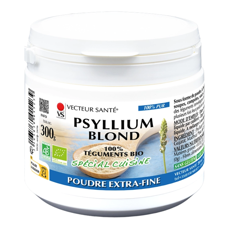 Vecteur Santé Psyllium Blond Spécial cuisine Poudre Extra-fine 300gr