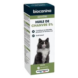 Biocanina Bien-être Huile de chanvre 5% en gouttes chats 10ml
