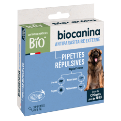 Biocanina Pipettes Répulsives bio Grands chiens +de 30kg 3 pipettes