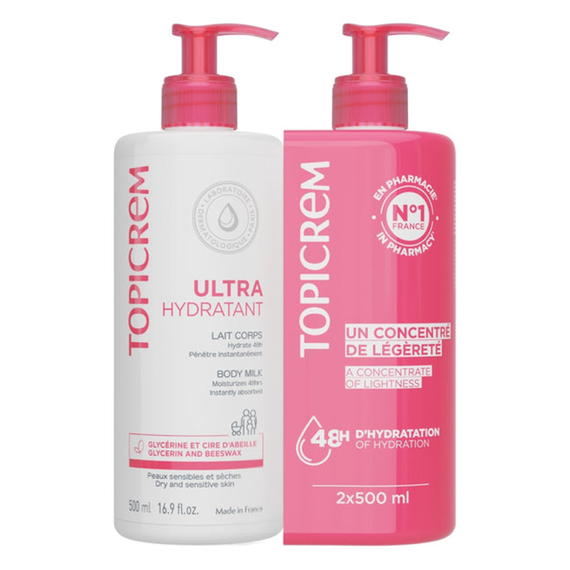 Topicrem Ultra-hydratant Lait corps lot de 2x500ml
