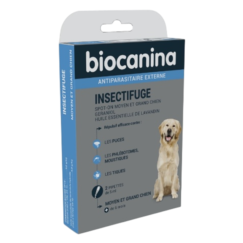 Biocanina Insectifuge Spot-on moyen et grand chien +6 mois 2 pipettes