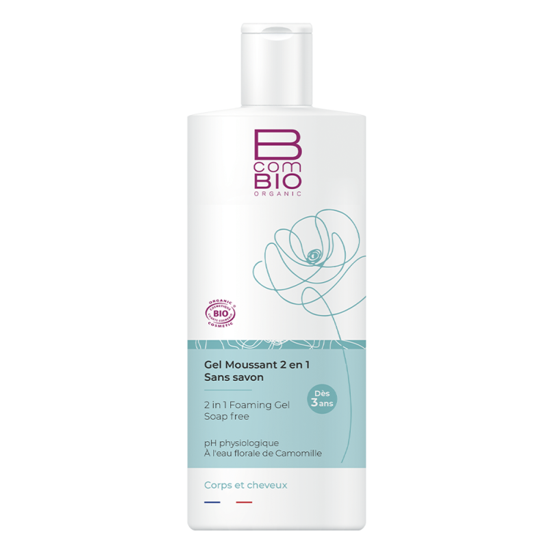 BcomBio Gel moussant 2 en 1 sans savon bio 500ml