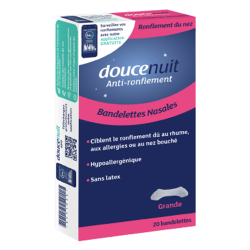 Doucenuit Anti-ronflement 20 Bandelettes nasales grande