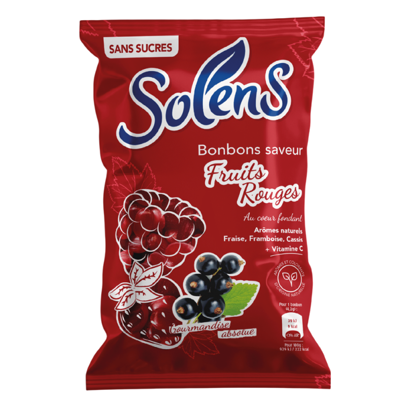 Solens Bonbons saveur Fruits rouges sans sucres 100gr