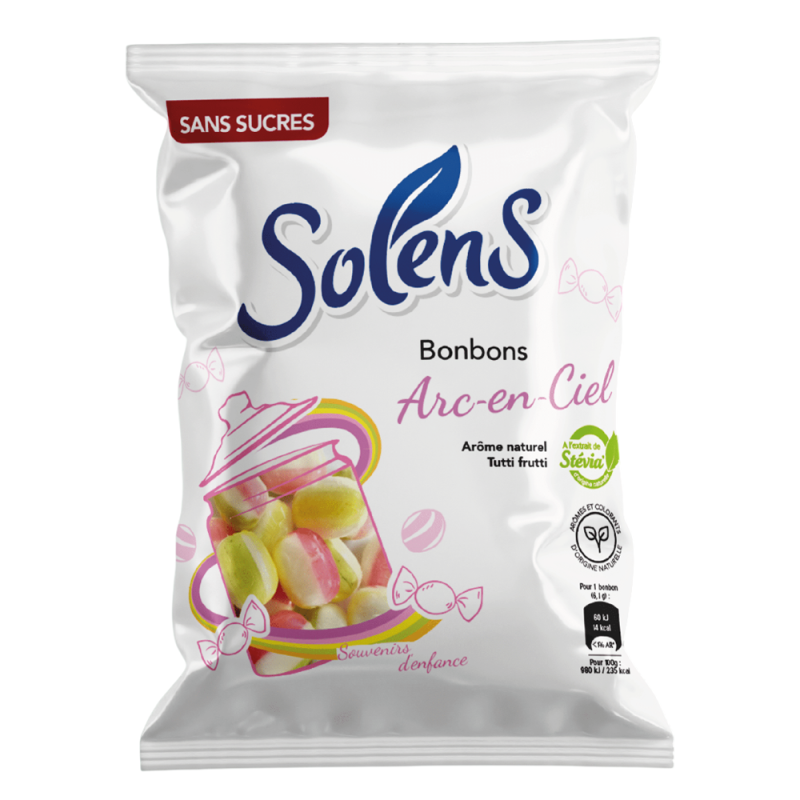 Solens Bonbons Arc-en-ciel sans sucres tutti frutti 100gr