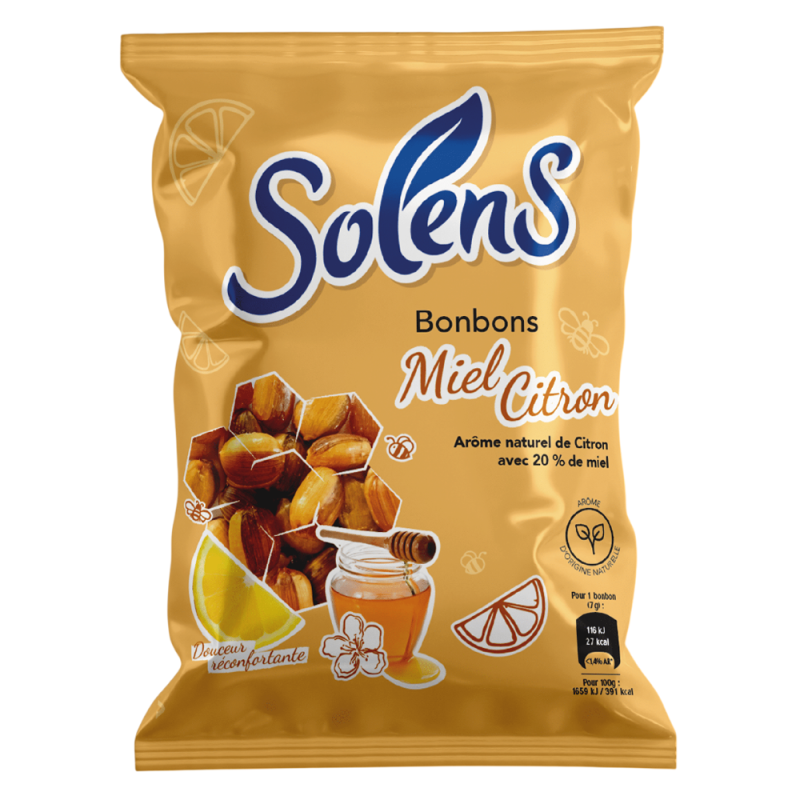 Solens Duo Miel saveur Citron 100gr