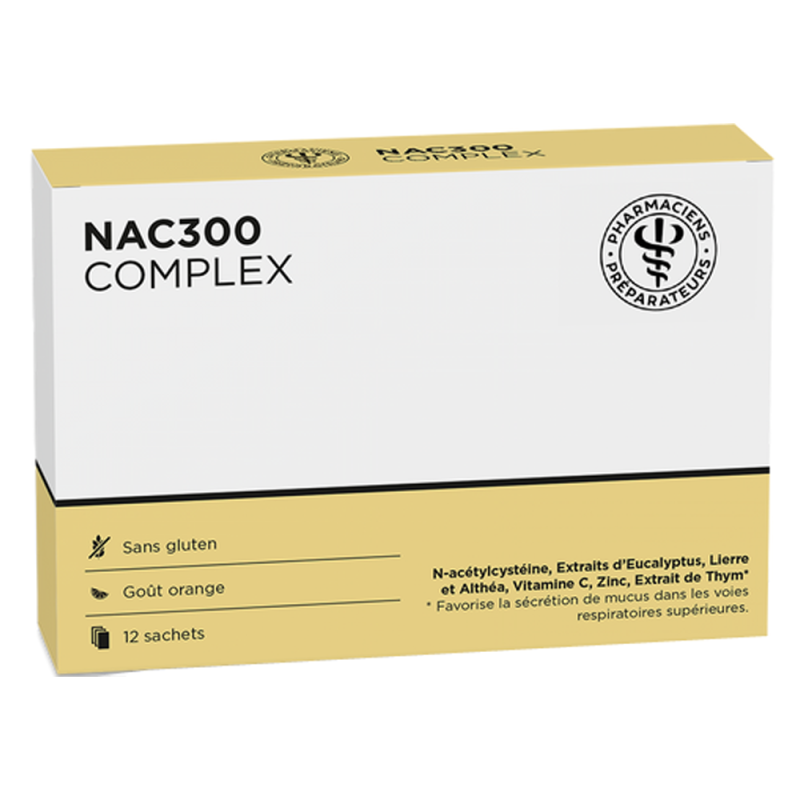 Pharmaciens Préparateurs NAC300 Complex goût orange 12 sachets de 3gr