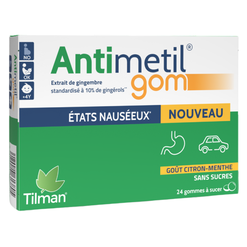Tilman Antimetil Gom goût citron-menthe 24 gommes à sucer